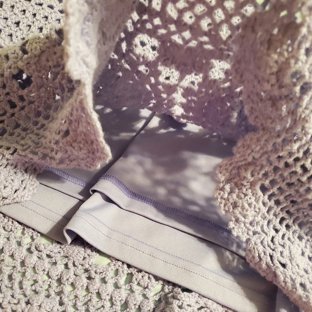 Roamans Purple Crochet top - Picture 14 of 16